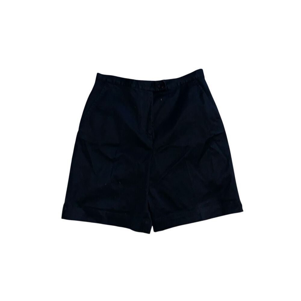 Nice Faconnable Womens Chino Shorts size 8 High Rise Cotton Stretch black color